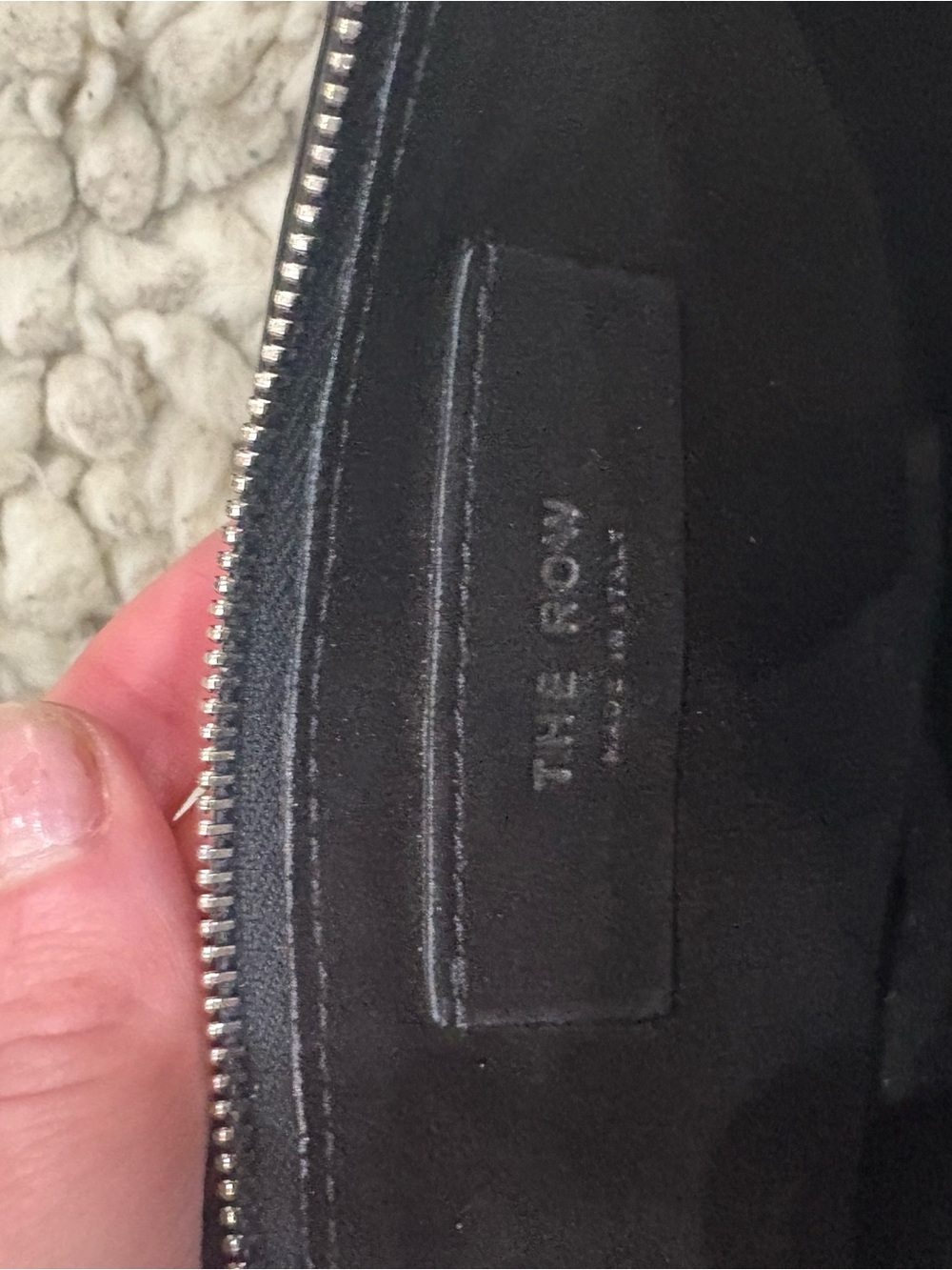 The Row Black Suede Crossbody Bag - Picture 5 of 6